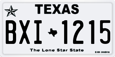 TX license plate BXI1215