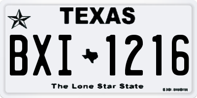 TX license plate BXI1216