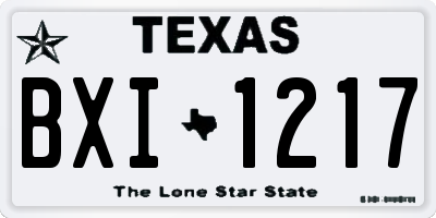 TX license plate BXI1217
