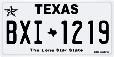 TX license plate BXI1219