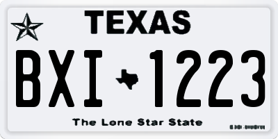 TX license plate BXI1223