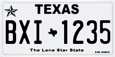 TX license plate BXI1235