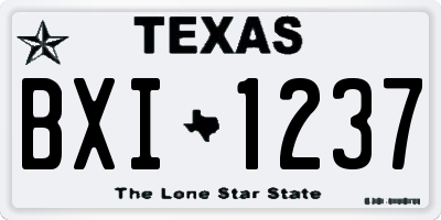 TX license plate BXI1237