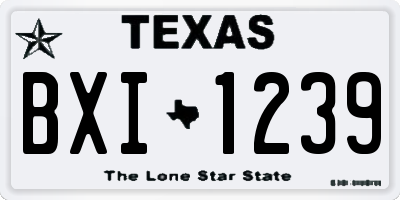 TX license plate BXI1239