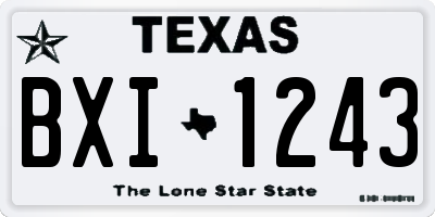 TX license plate BXI1243