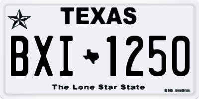 TX license plate BXI1250