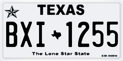 TX license plate BXI1255