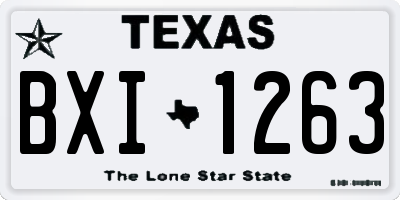 TX license plate BXI1263