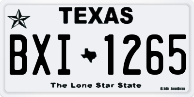 TX license plate BXI1265