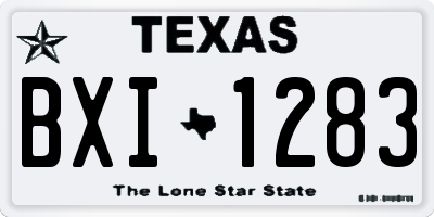 TX license plate BXI1283