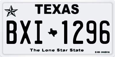 TX license plate BXI1296