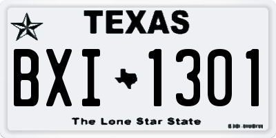 TX license plate BXI1301
