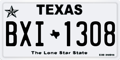 TX license plate BXI1308
