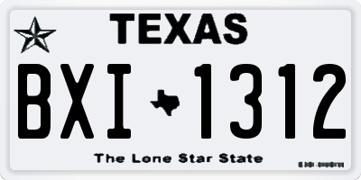 TX license plate BXI1312