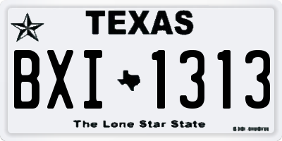 TX license plate BXI1313