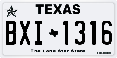 TX license plate BXI1316
