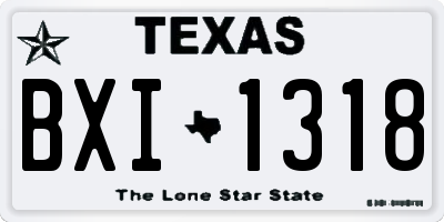 TX license plate BXI1318