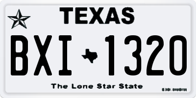 TX license plate BXI1320