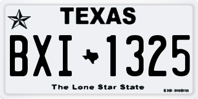TX license plate BXI1325