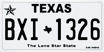 TX license plate BXI1326