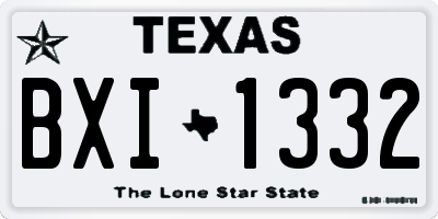 TX license plate BXI1332