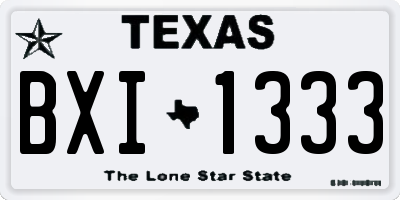 TX license plate BXI1333