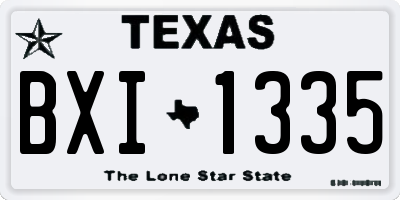 TX license plate BXI1335