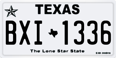 TX license plate BXI1336