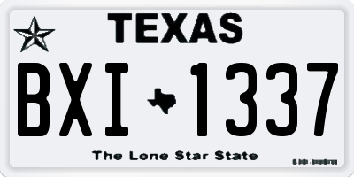 TX license plate BXI1337