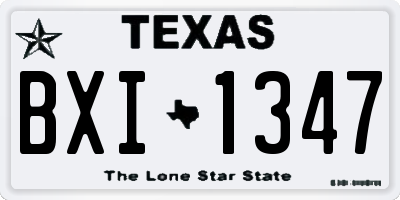 TX license plate BXI1347