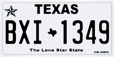 TX license plate BXI1349