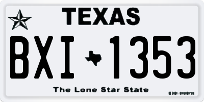 TX license plate BXI1353