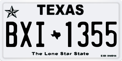 TX license plate BXI1355