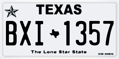 TX license plate BXI1357