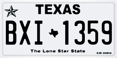 TX license plate BXI1359