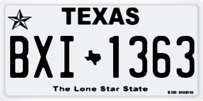 TX license plate BXI1363