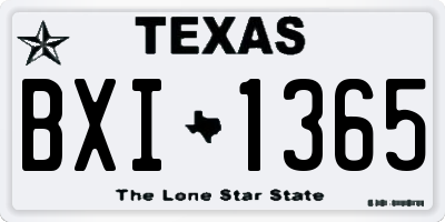 TX license plate BXI1365