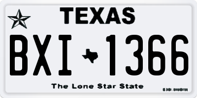 TX license plate BXI1366