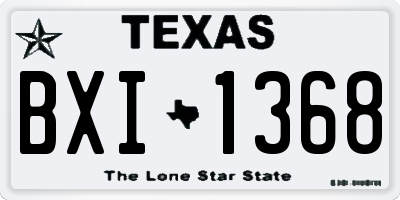 TX license plate BXI1368