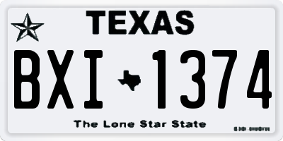 TX license plate BXI1374
