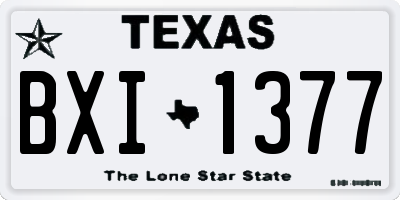 TX license plate BXI1377