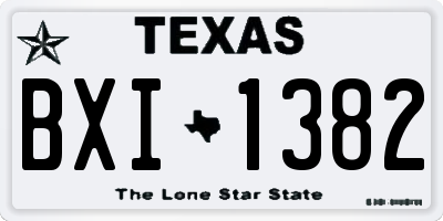 TX license plate BXI1382