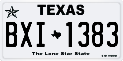 TX license plate BXI1383