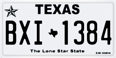TX license plate BXI1384