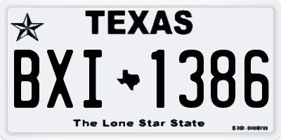 TX license plate BXI1386