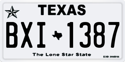 TX license plate BXI1387