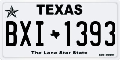 TX license plate BXI1393