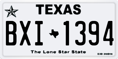 TX license plate BXI1394