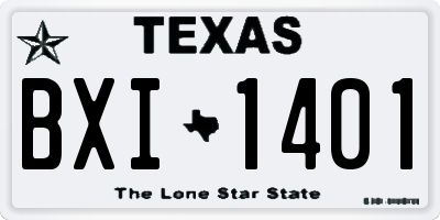 TX license plate BXI1401