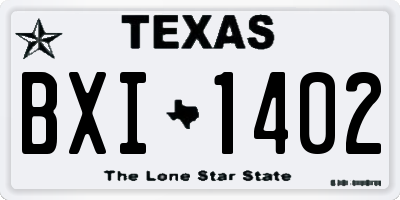 TX license plate BXI1402